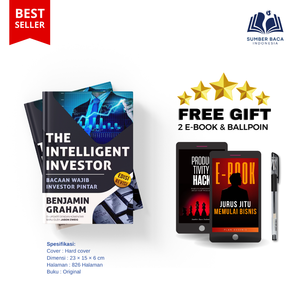 Buku The Intelligent Investor Bahasa Indonesia | Panduan Investor Pemula & Profesional | Sumber Baca