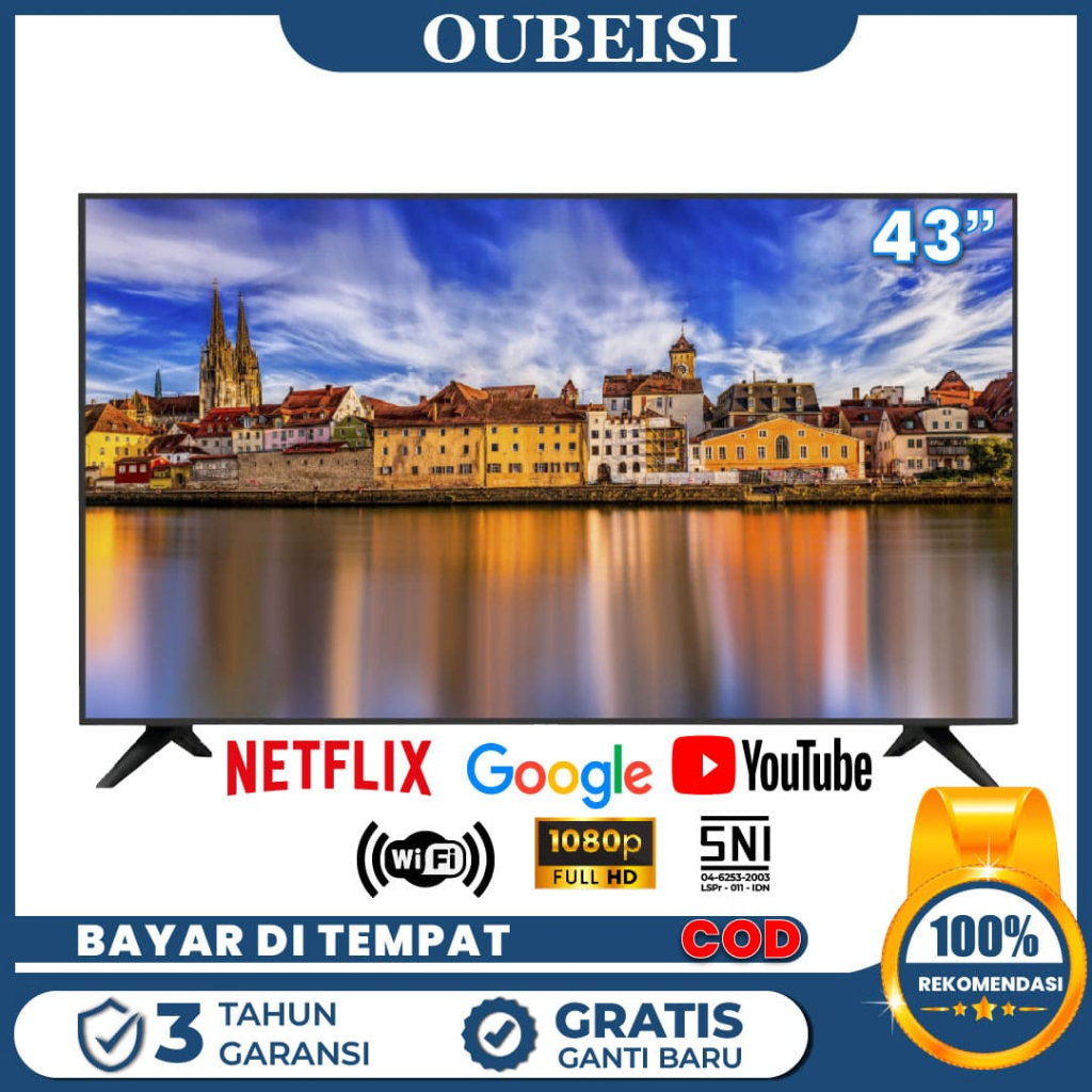 OUBEISI TV Smart TV 43/40/32/30/27 inch TV Digital LED TV