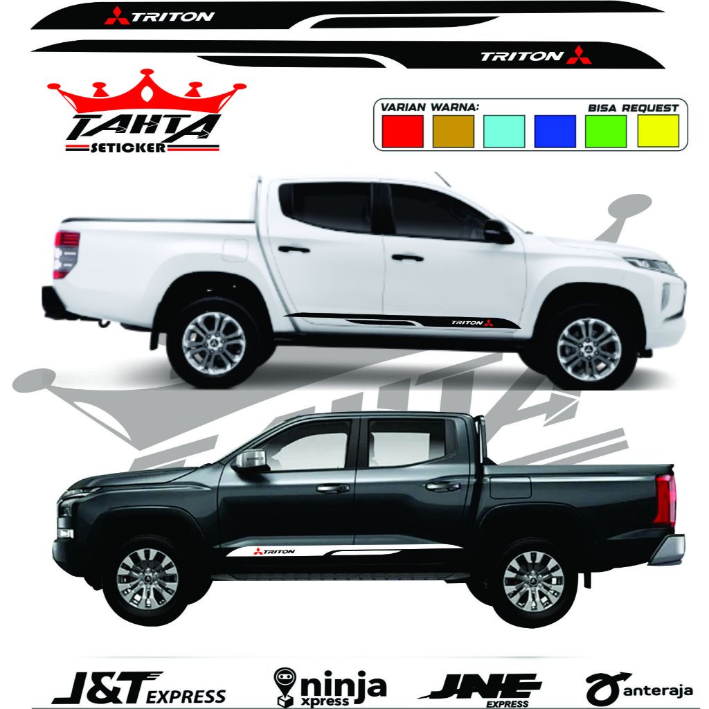 promo sepasang stiker Lis mobil Triton kanan dan kiri