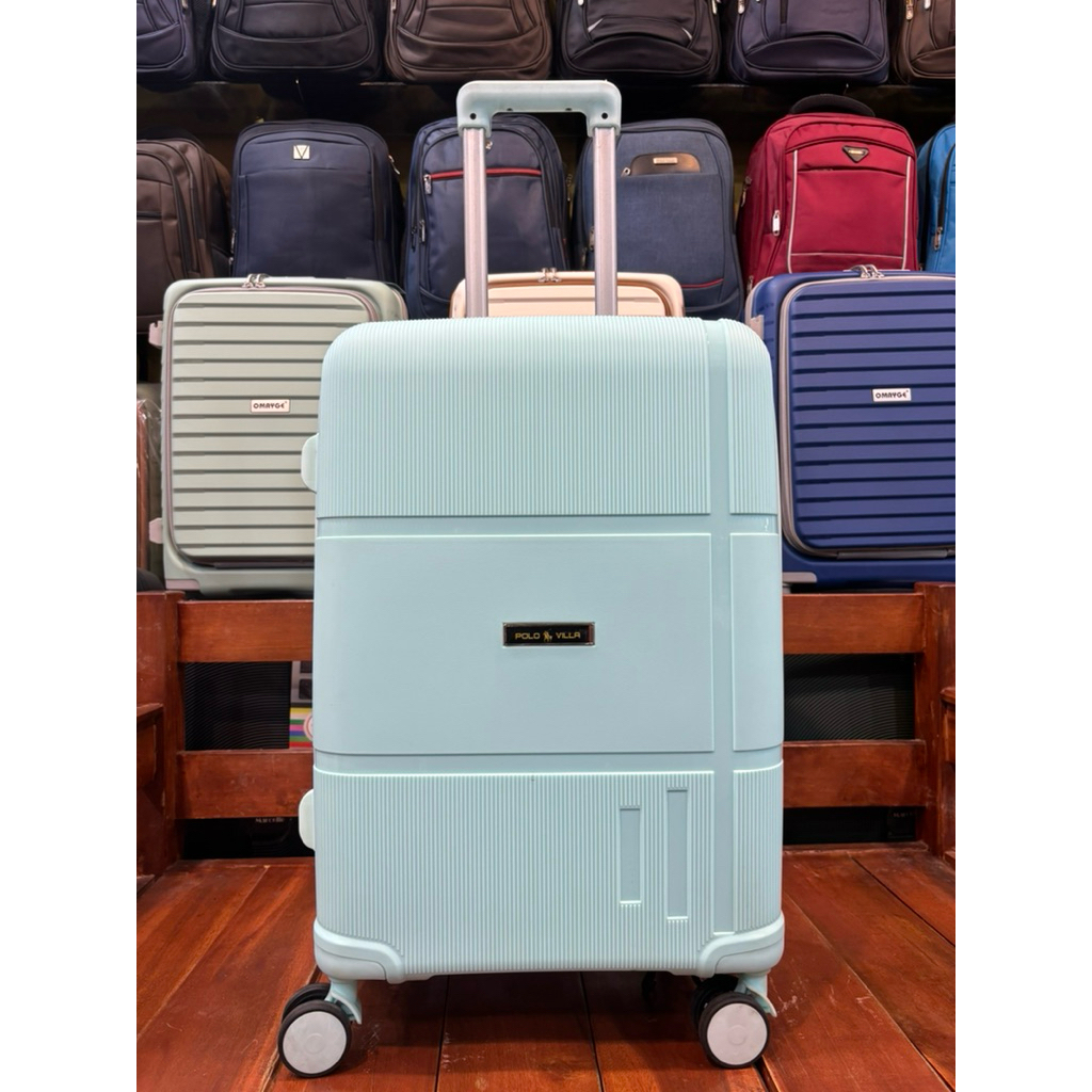 Koper hardcase PP ( poly polyene) polo villa ukuran 24 anti pecah tahan air Roda 360 Rotasi