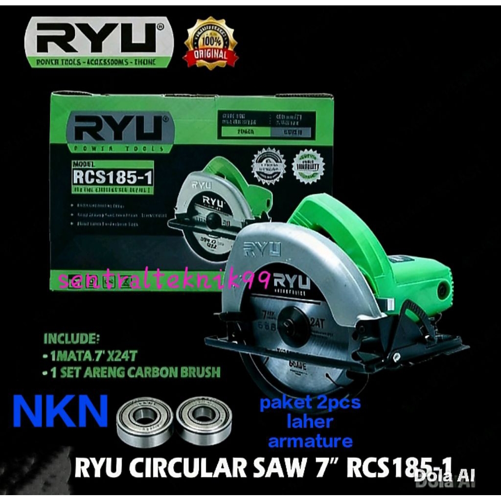 sepaket bearing klaher mesin sirkel kayu Ryu rcs 185-1(NKN)laher angker circular Ryu rcs 185-1