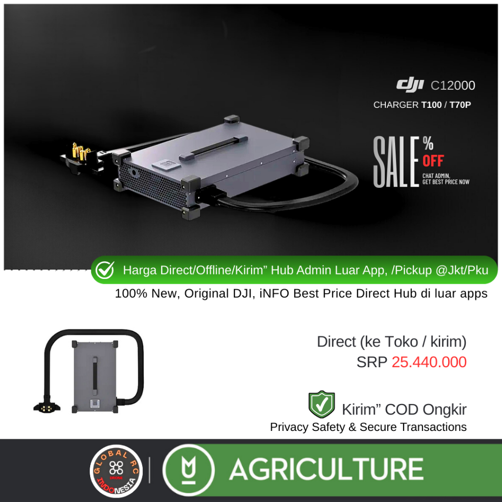 Charger C12000 DJI Agras T100 for Drone Pertanian Agriculture Semprot Hama