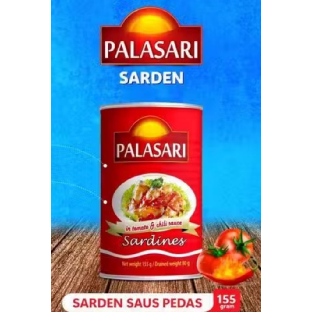 sarden sardines palasari saus tomato and chili halal 155 gram