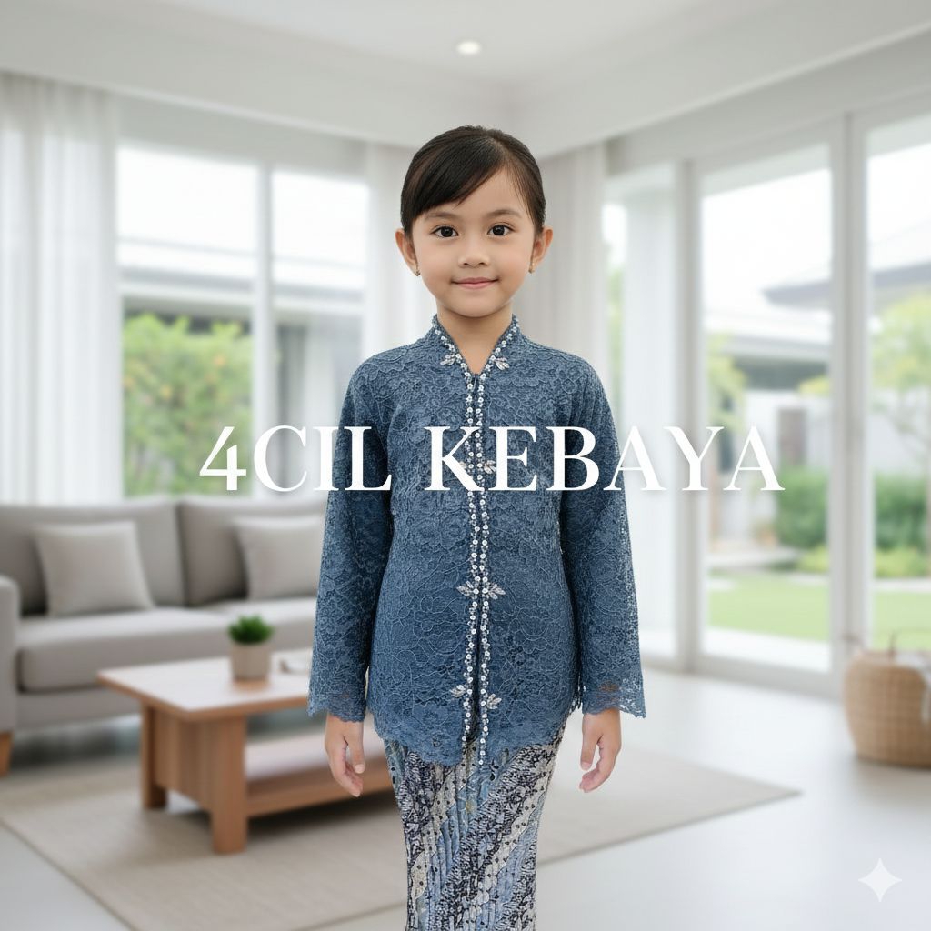 setelan kebaya encim payet anak/kebaya brokat payet anak/kebaya wisuda anak/kebaya anak usia 3-11 ta