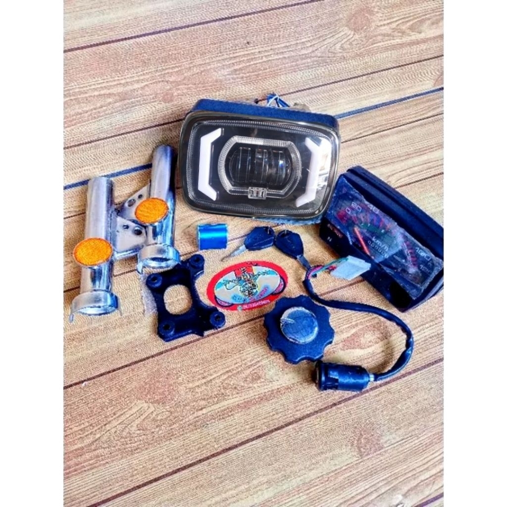 sepaket hemat aksesoris Honda win 100 lampu depan biled win 100  spedometer  Honda win 100 set konta