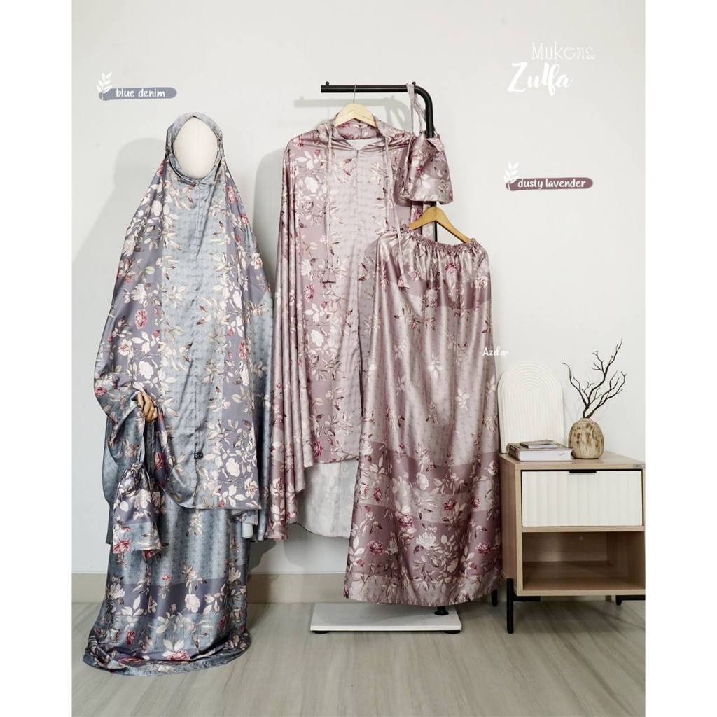 NEW MUKENA ZULFA YASMIN PRINTING LUXURY SERIES RAMADHAN BY AZDA (FREE TAS MUKENA)