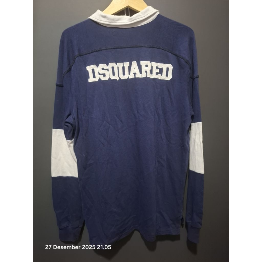 kaos kerah lengan panjang Rugby Dsquared2