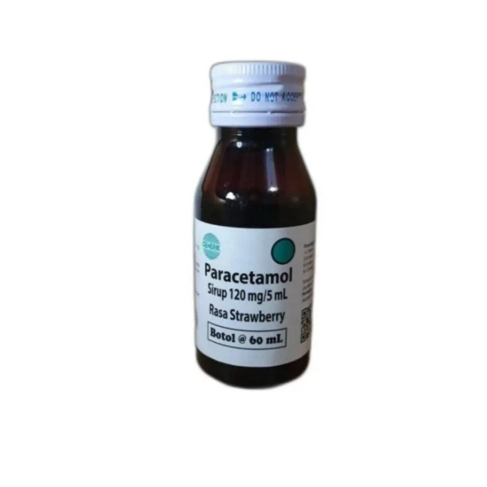 Paracetamol mersi 120 Mg/5 Ml Rasa Strawberry Syrup 60 Ml