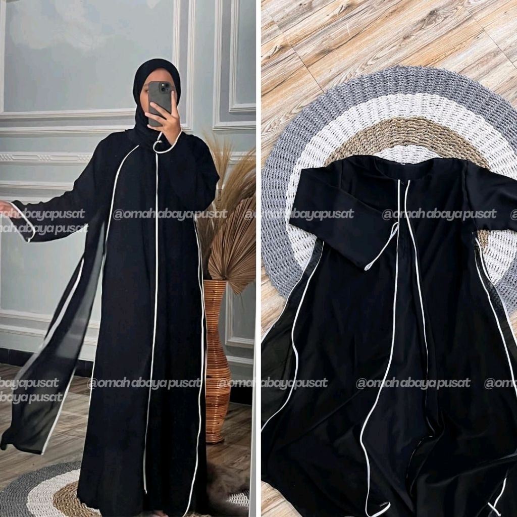 (TERBARU) ABAYA KOMBINASI LAYER SIFON - ABAYA ZAVIER - ABAYA KEKINIAN ABAYA REMAJA - ABAYA MODERN GA