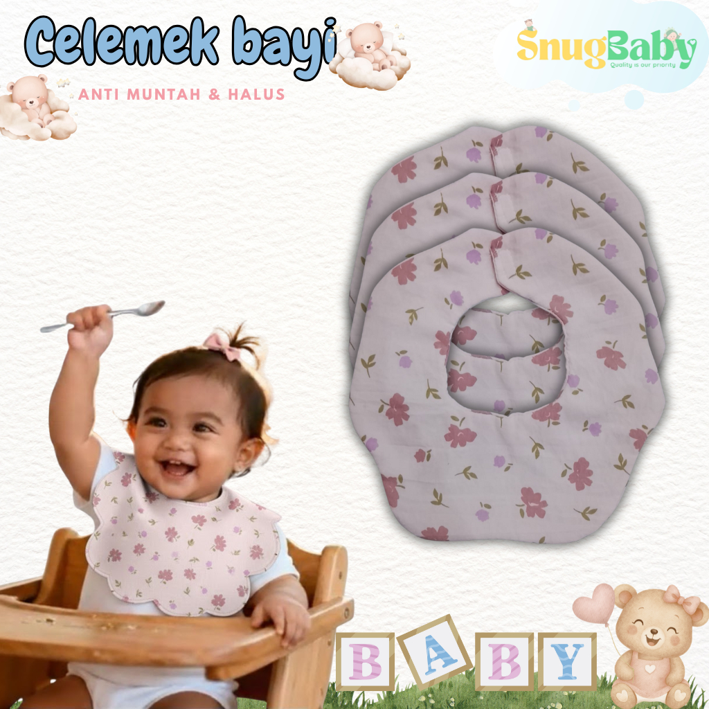 Celemek bayi slabber bayi Anti Muntah | celemek makan bayi aman cocok untuk bayi dan balita
