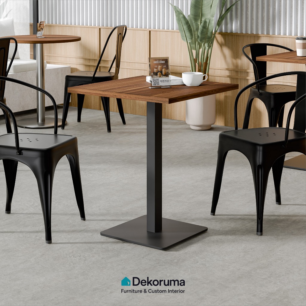 Dekoruma CLIFF Kaki Meja Metal Persegi / Rangka Meja Besi / Penyangga Meja - Hitam
