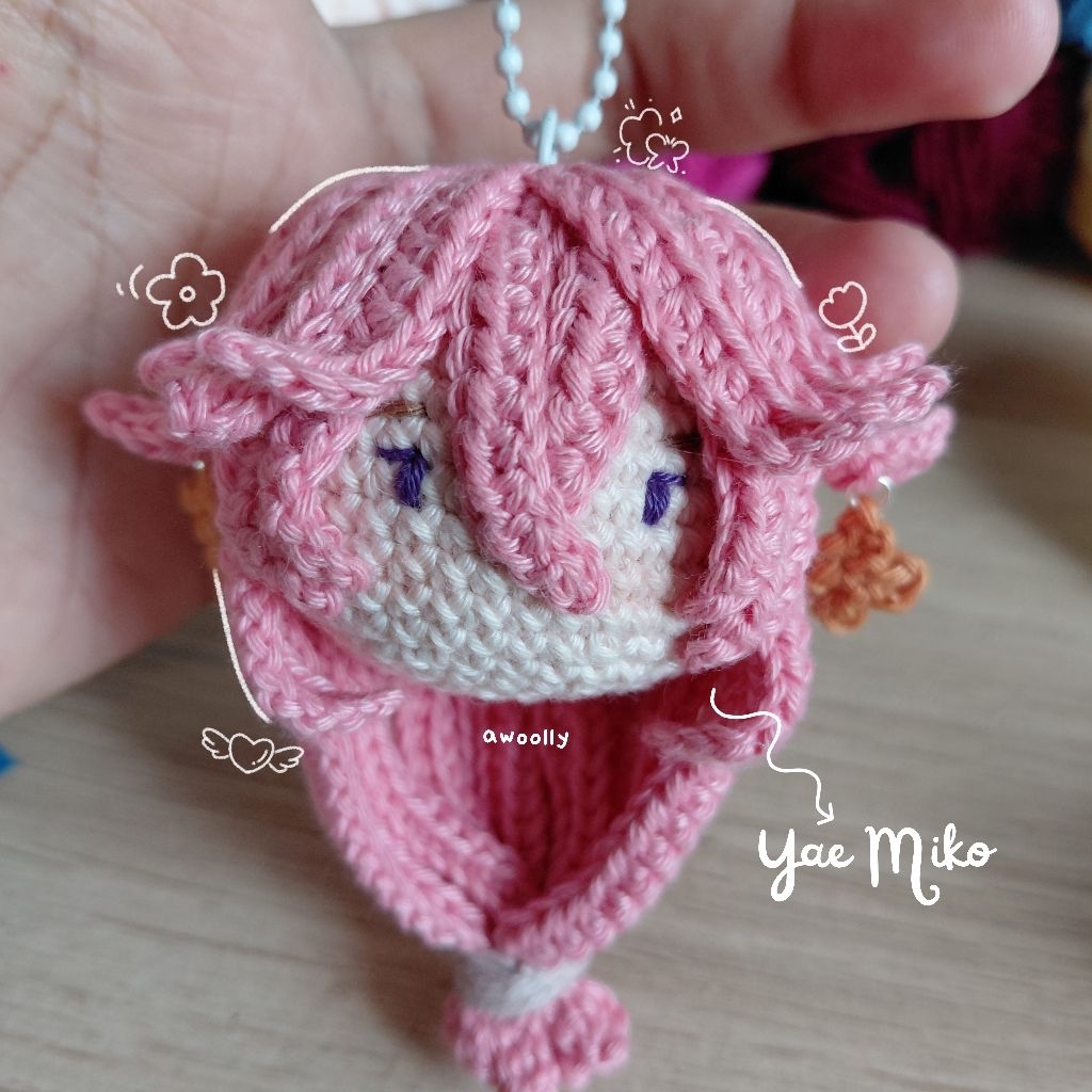 Gantungan Kunci Yae Miko Genshin Keychain Crochet Genshin