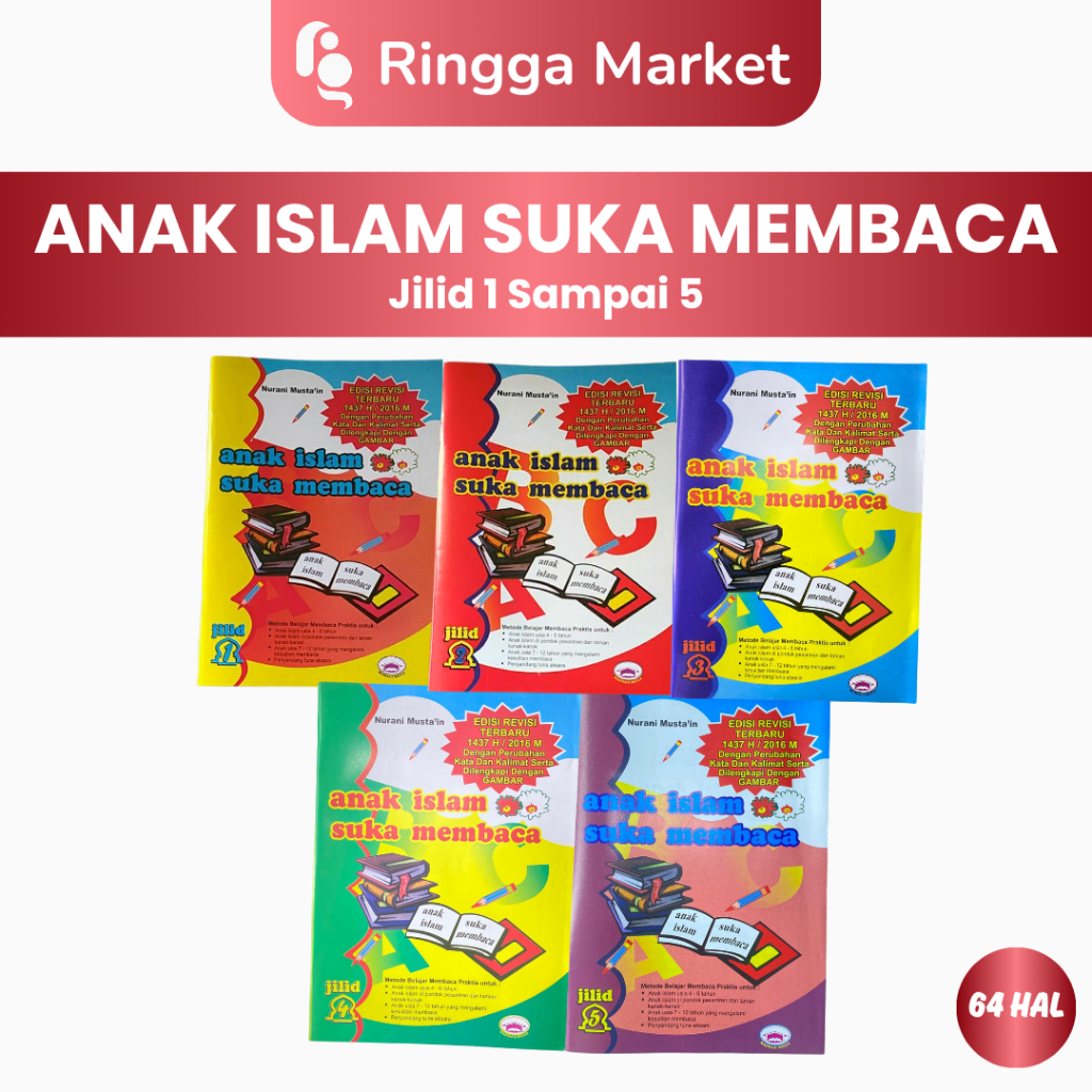 Buku Anak Islam Suka Membaca Jilid 1 sampai 6 Buku Anak PAUD TK