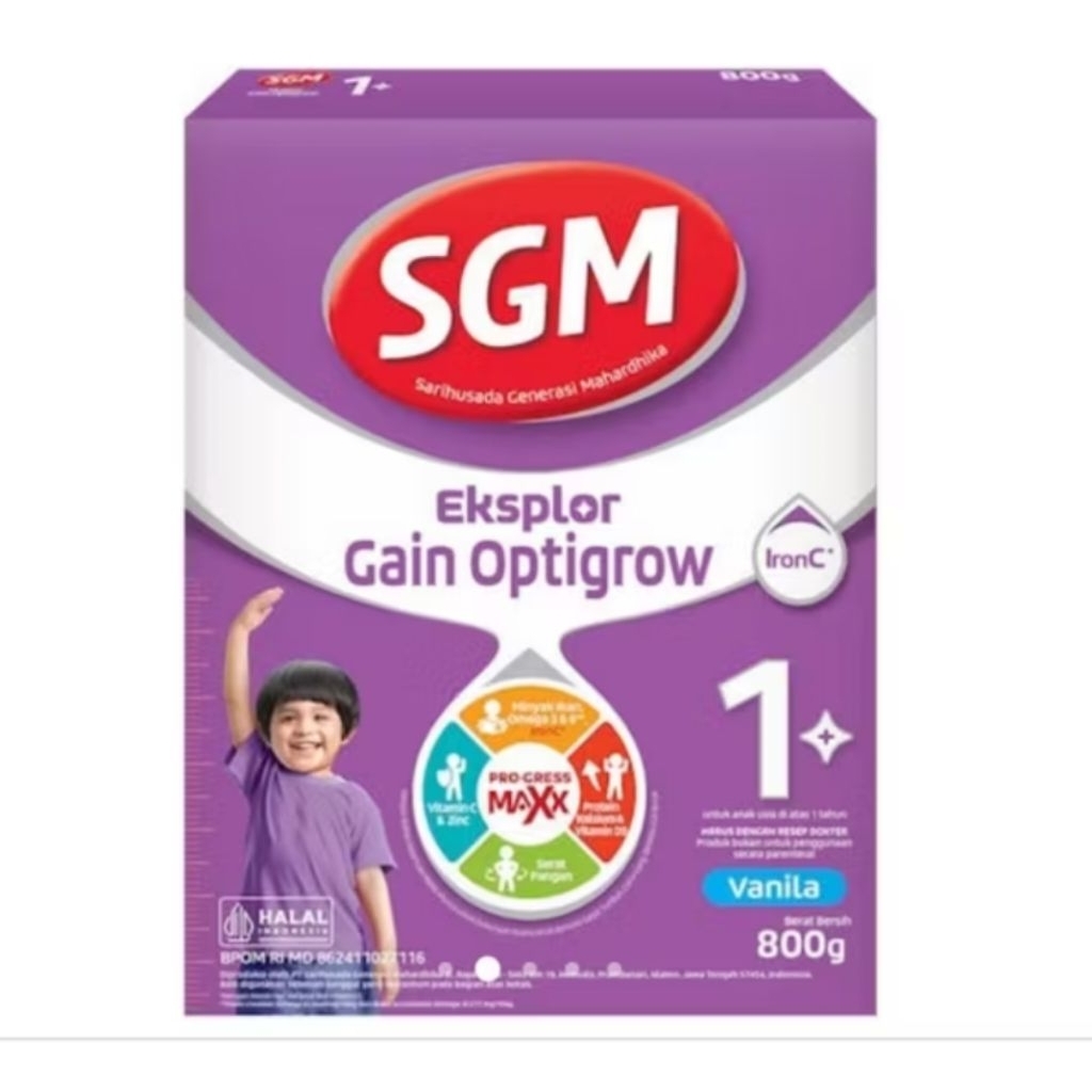 SGM Eksplor Gain Optigrow 1-5 Tahun Vanilla Susu Bubuk 800 g