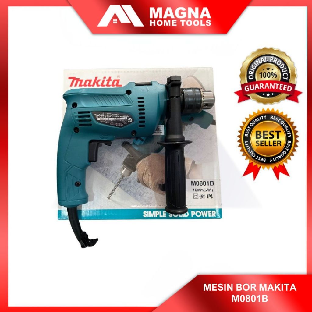 MESIN BOR LISTRIK MAKTEC MAKITA M0801B 10 MM ASLI MT80