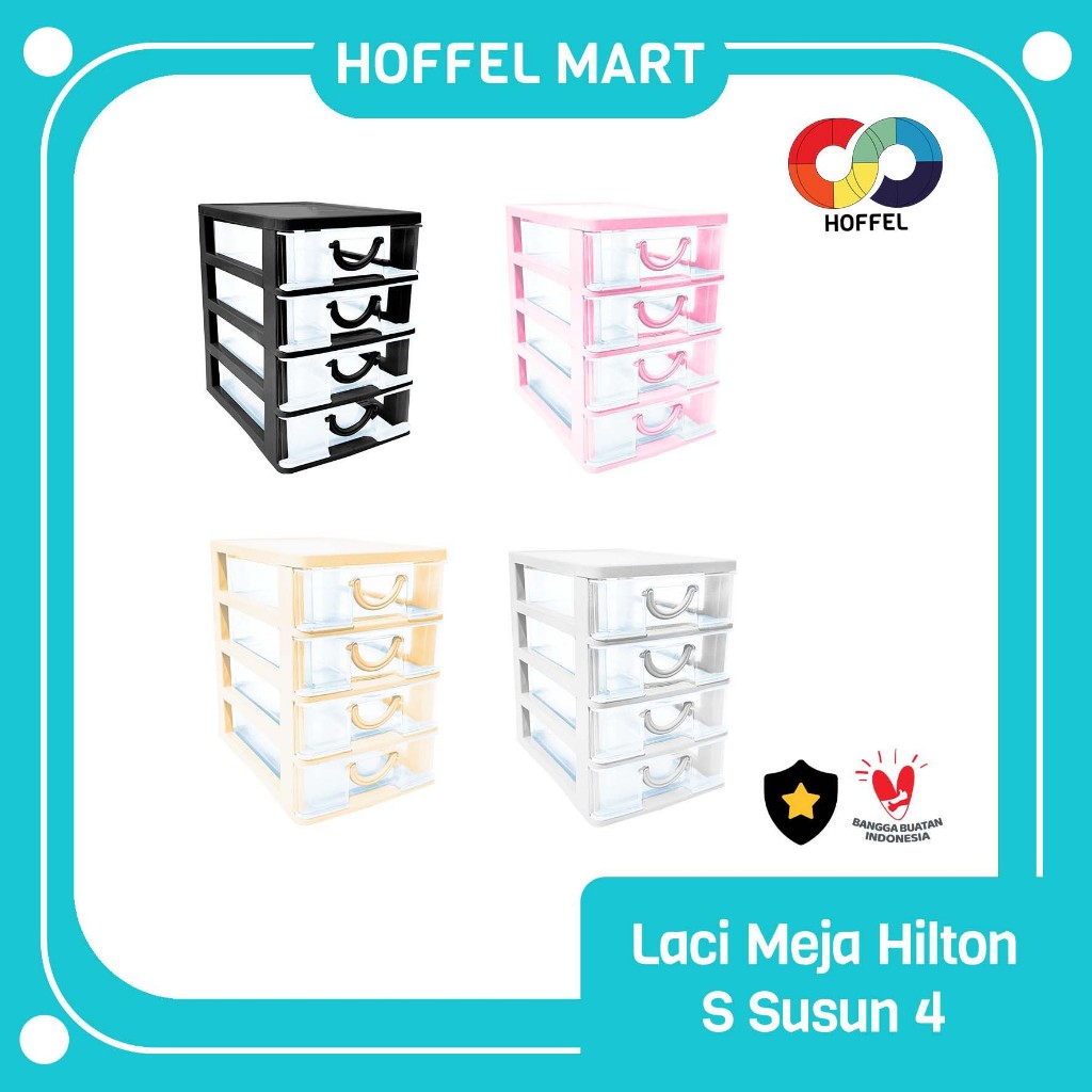 HOFFEL Rak Kosmetik Makeup Laci Plastik Serbaguna Hilton S Susun 4 - Multiguna Murah Kotak Penyimpan