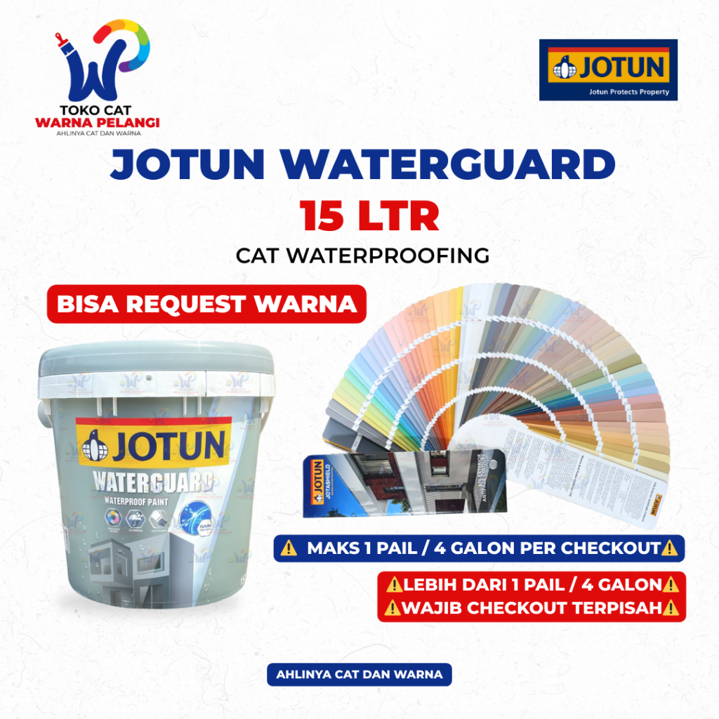 Cat Tembok Waterproof JOTUN WATERGUARD 15 Ltr (18 Kg) | Cat Tinting Jotun Waterproofing