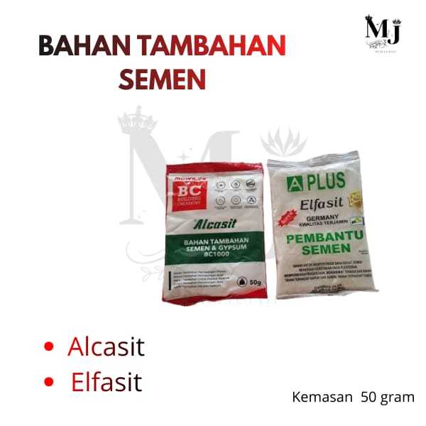 Alcasit / Elfasit 50gr – Bahan Tambahan Semen & Gypsum | Pembantu Adukan Semen
