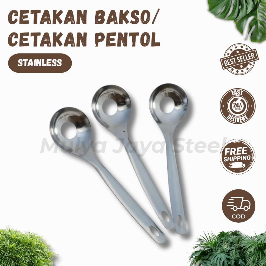 Cetakan Pentol / Bakso Stainless Steel Anti Karat – Alat Cetak Bakso Manual Tahan Lama