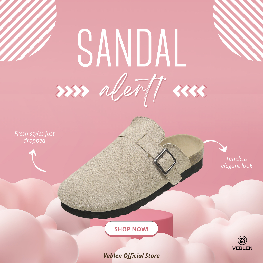 VEBLEN STORE Sepatu Mules Suede Clog Beludru Sude Selop Clog Wanita Model Korea Style Kekinian