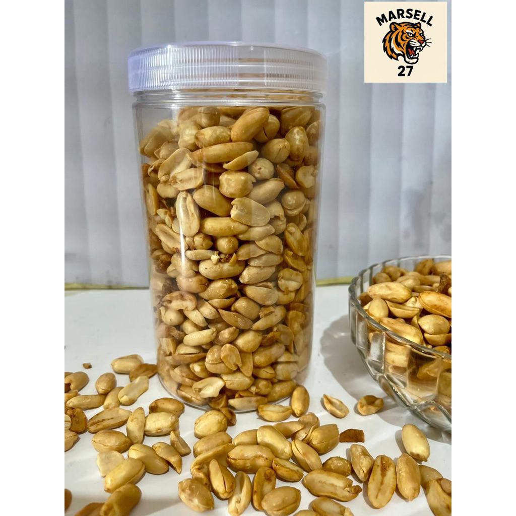 Kacang goreng bawang bali premium kemasan 500gr free toples plastik