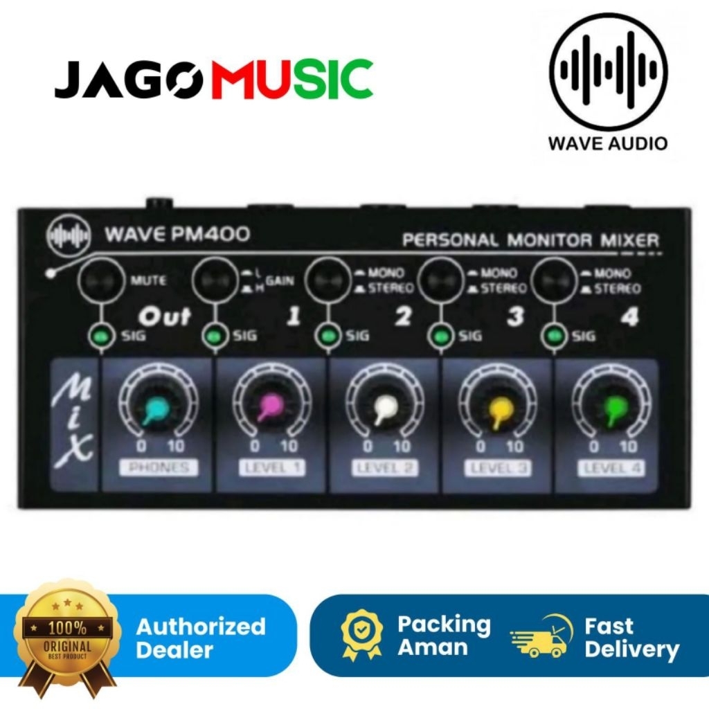 Wave Audio PM400 Personal Monitor Mixer Stage Monitoring Wave PM 400