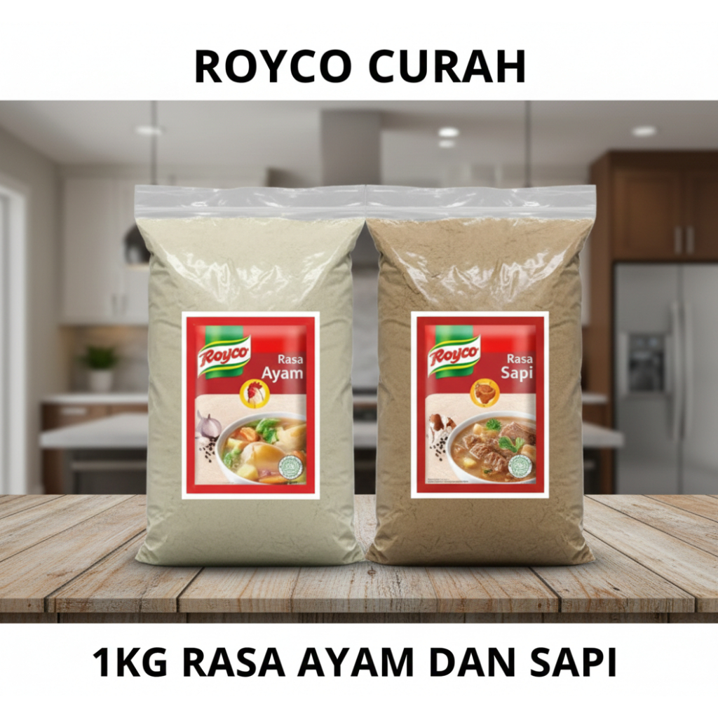 Royco Curah 1kg Repack Premium Rasa Ayam&Sapi Kaldu Bubuk Penyedap Rasa Curah Repack