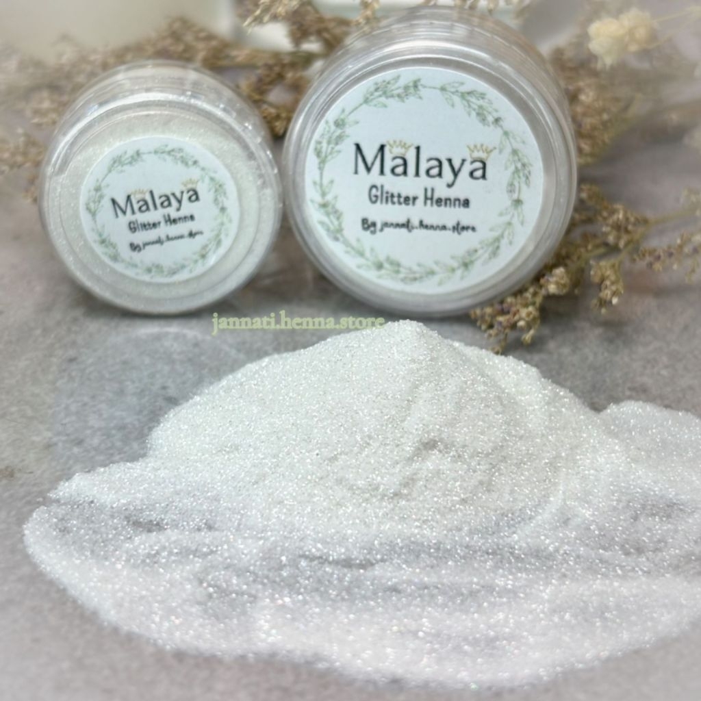 GLITTER MALAYA JANNATI HENNA STORE GLITTER SUPER HALUS 0,1mm GLITTER  MALAYSIA  GLITTER HENNA PUTIH 