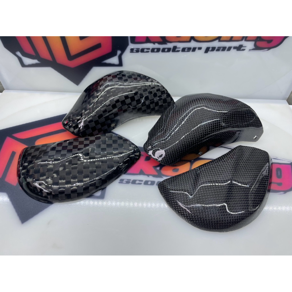 tutup rengkes vespa pts cover blok vespa spesial carbone carbon kevlar cover blok vespa kuatrini m20