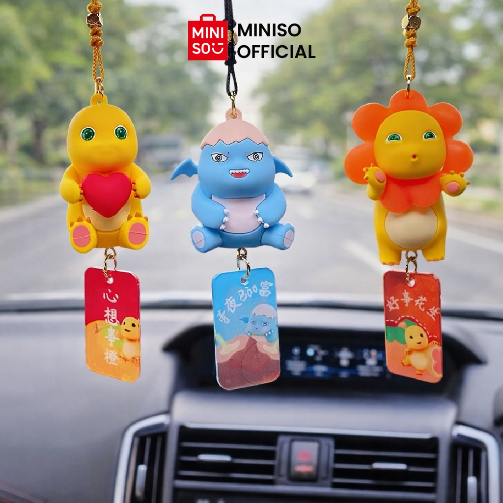 MINISO TOY - Miniso x Nailoong Keychain Gantungan Kunci Tali Naga Dino Kuning Biru Hiasan Aksesoris 