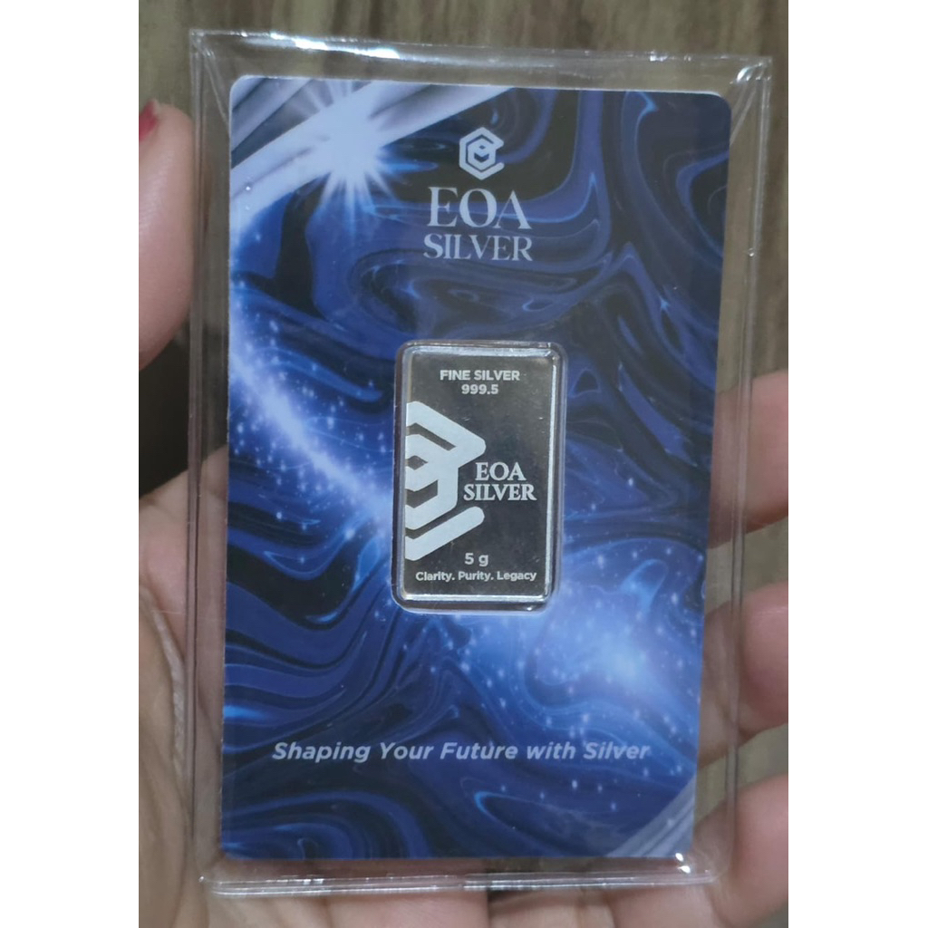 Silver 5gr EOA perak batangan bersertifikat bs discan