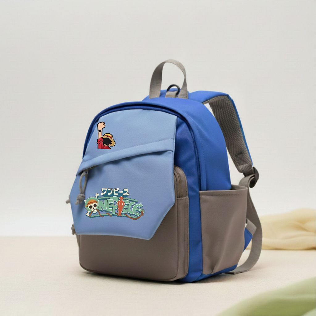 Catenzo - Tas Sekolah Anak Ringan TK/ Paud Gambar Anime One Piece Luffy Muat Buku Alat Tulis & Bekal