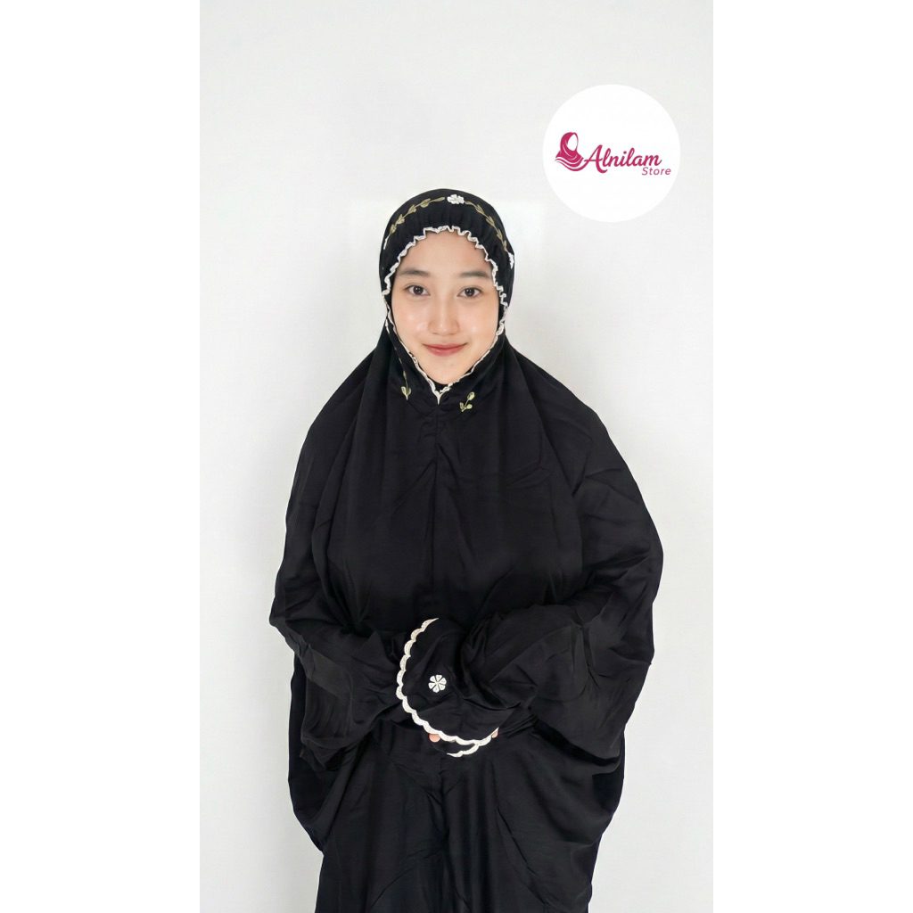 MUKENA DEWASA RAYON PREMIUM BORDIR TILE TERUSAN