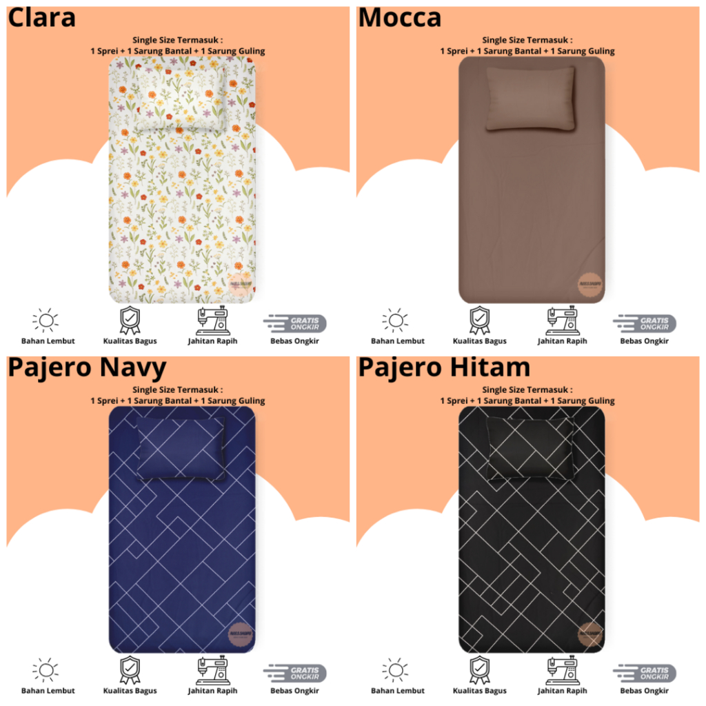 Sprei 90x200x25 90x200x30 Sprei Single 90x200 TInggi 25 30cm
