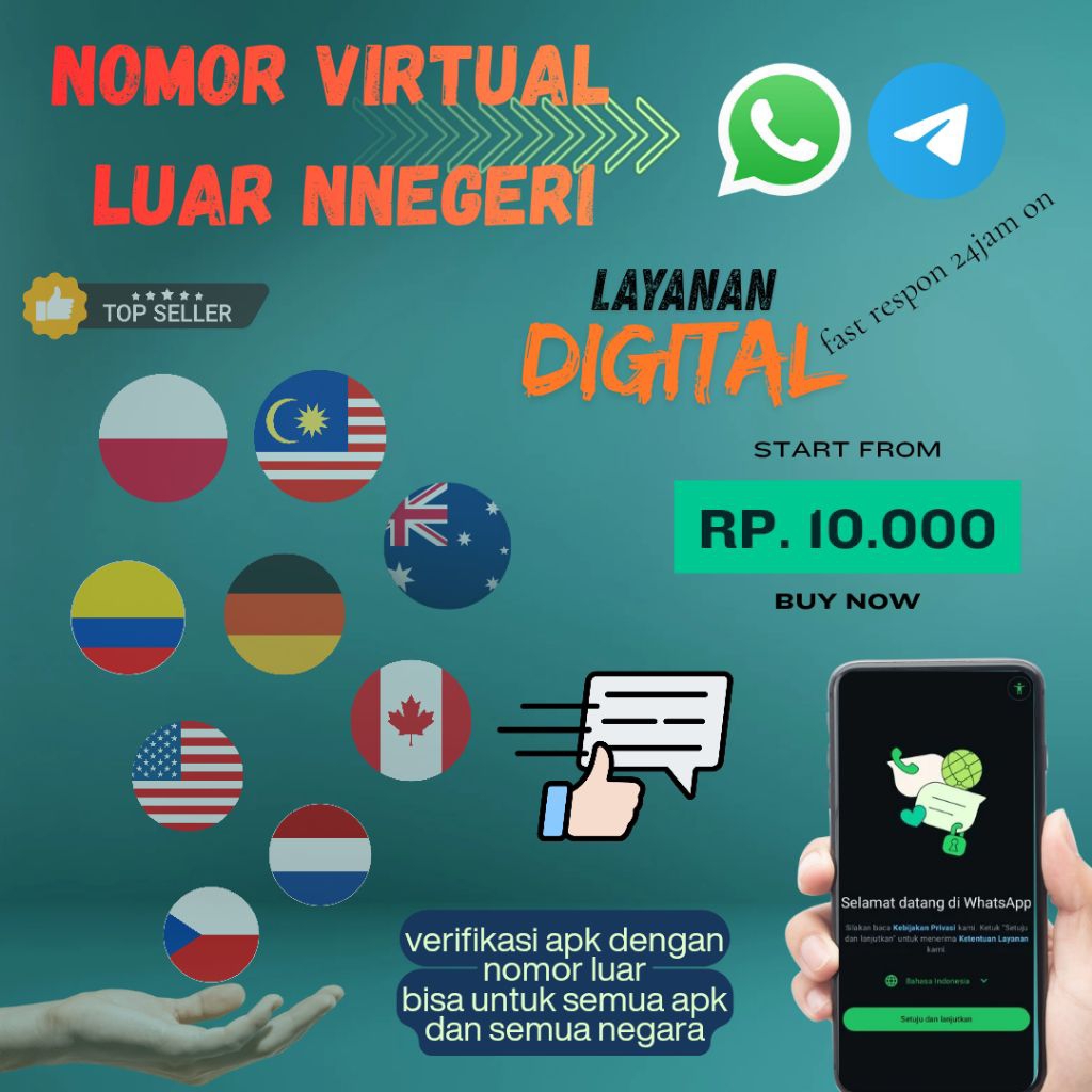 layanan digital | nomor virtual luar negri untuk pendaftaran semua apk