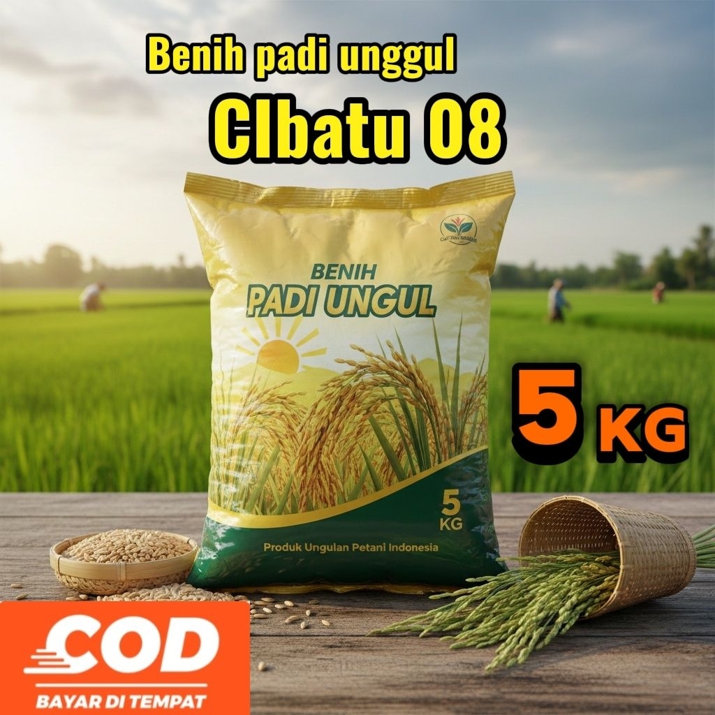 Benih padi unggul berkualitas CIBATU 08 Kemasan 5Kg 100% Original