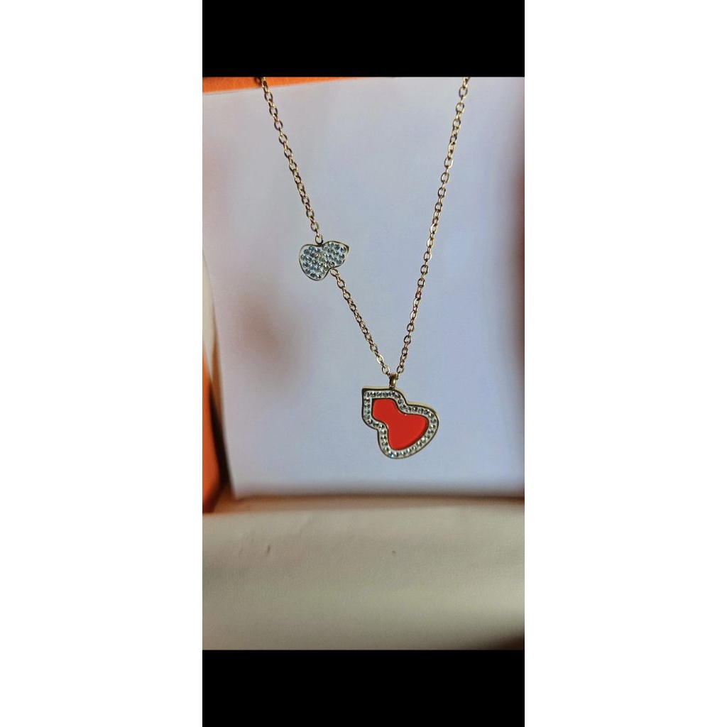 PERHIASAN KALUNG (LABU MERAH) PUMPKINS TITANIUM 18kgp