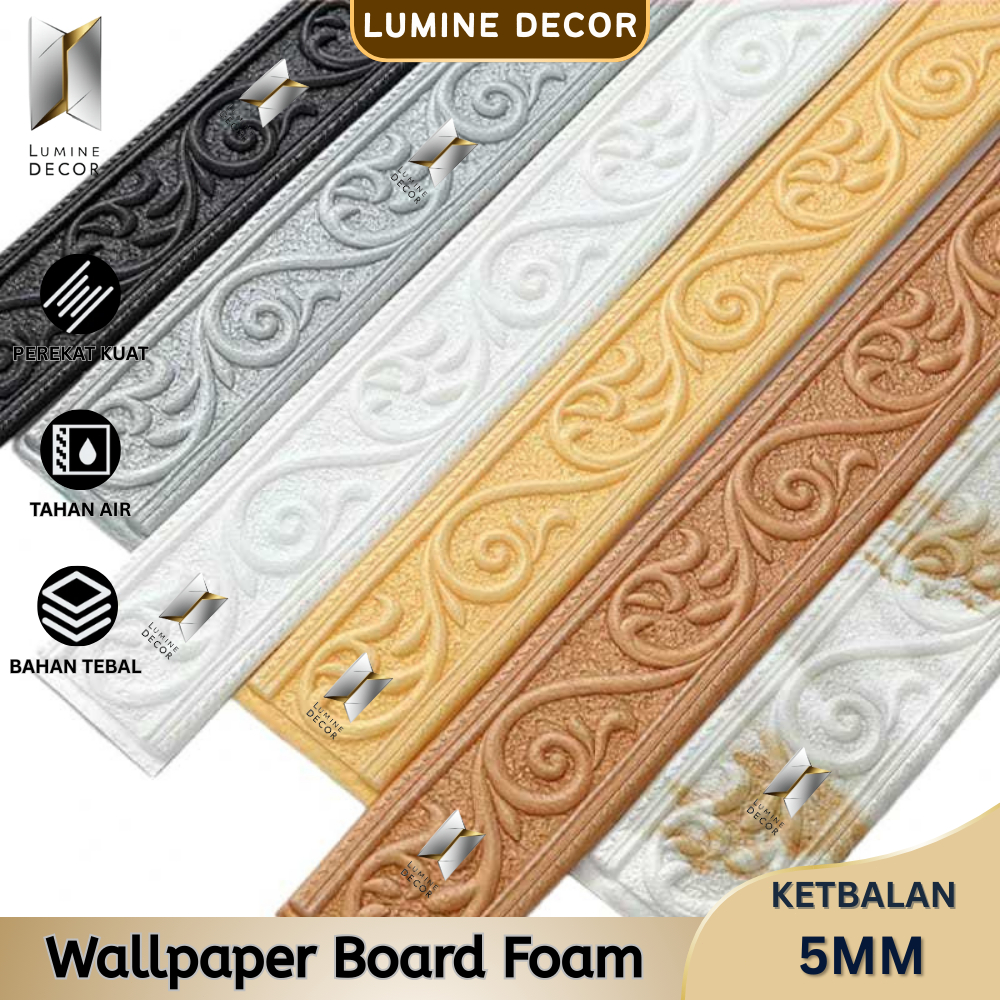 LUMINE DECOR Wall Border List 3D Foam Tebal 5Mm Ukuran 230 x 5Cm