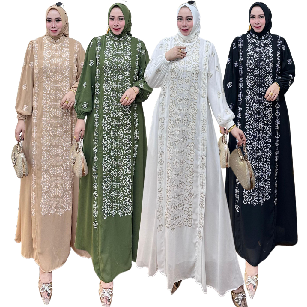 Gamis Hikmat Arabic By Mikhaila | Baju Muslim Dress Wanita Hijab