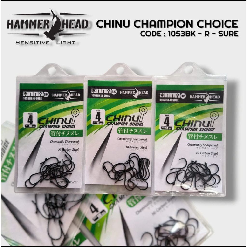Kail Pancing Hammer Head Chinu Champion Choice 1053BK - Japan Tech Hi-Carbon Steel