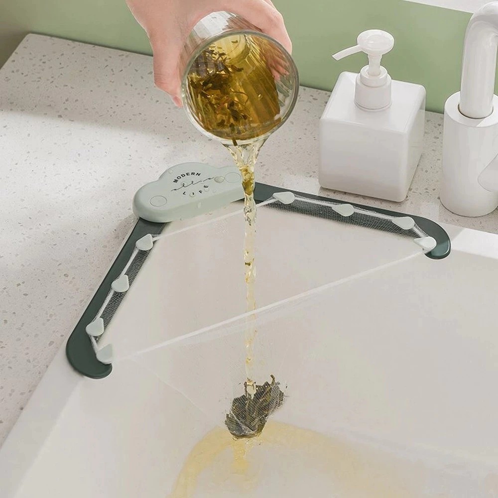 DRAINER NET KITCHEN SINK GANTUNGAN HOLDER JARING SISA MAKANAN SAMPAH MAKANAN SUDUT WASTAFEL TEMPAT C