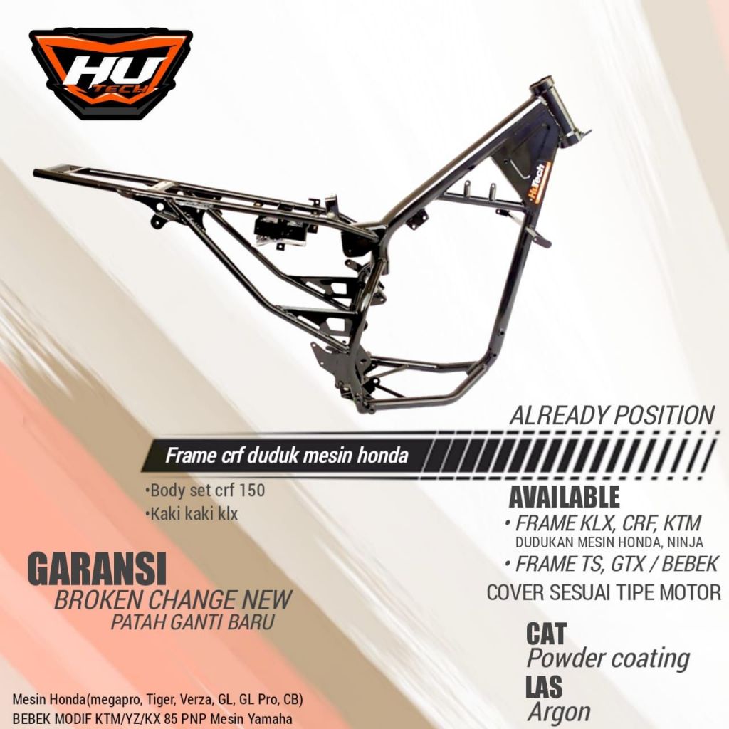 FRAME RANGKA KLX 150 CRF KTM TRAIL PNP MESIN KLX NINJA HONDA CRF MEGAPRO VERZA TIGER CB GL