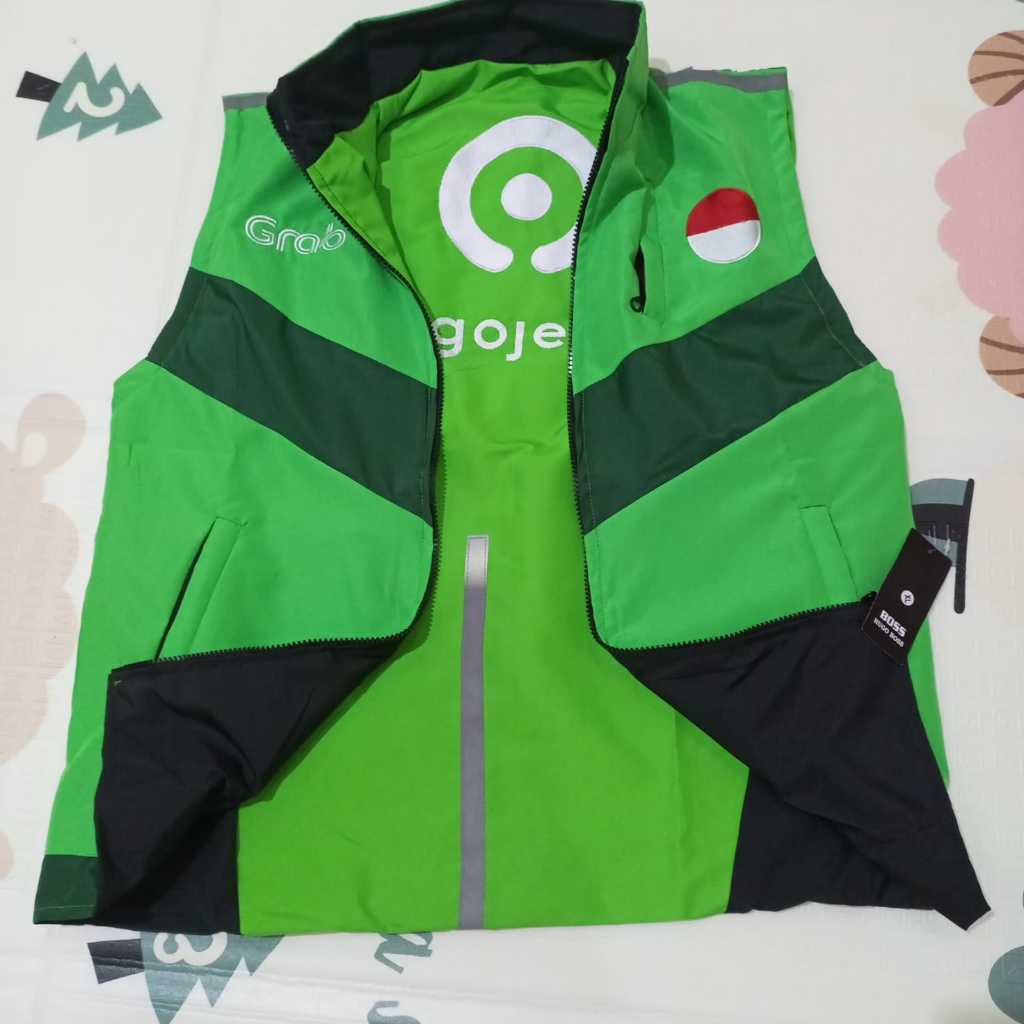 ROMPI GOJEK GRAB BISA DIPAKE BOLAK BALIK BAHAN WATERPROOF READY M L XL XXL XXXL 4XL 5XL