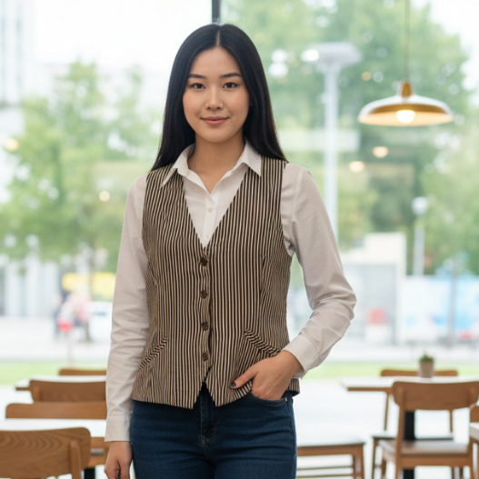 VEST WANITA SALUR COKLAT LD 90