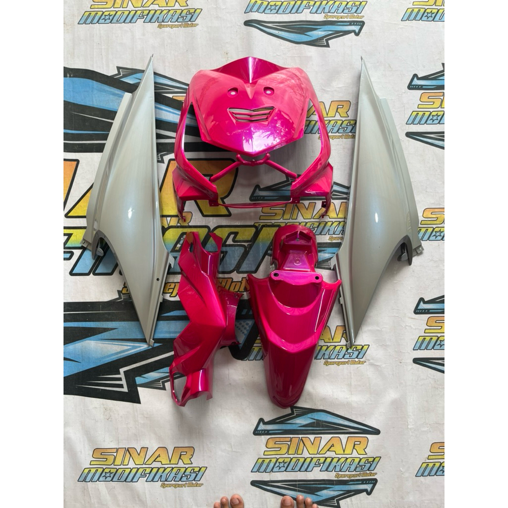 Full Halus Honda Beat Karbu 110 Custum Warna pink candy magenta lembayung biru silver lembayung biru