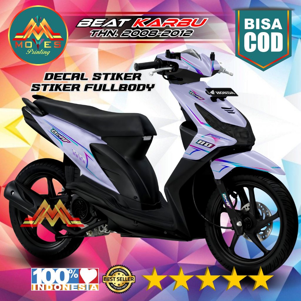 Decal Beat Karbu Full Body Stiker Beat Karbu Full Body Striping Beat Karbu Lama List Bunglon