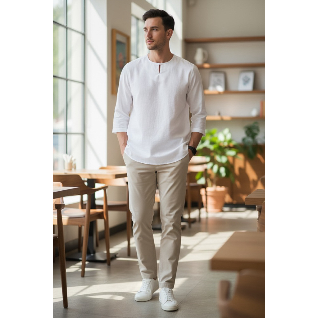 Koko Toyobo oblong lengan 3/4 Koko polos Premium Simple Elegant koko Lebaran 2026