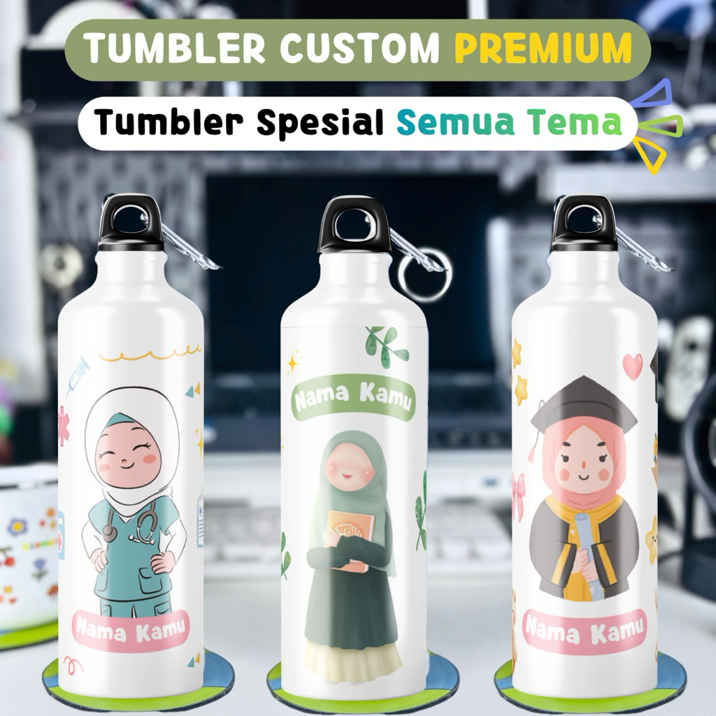 Tumbler Custom (SEHARI JADI) Souvenir Wisuda Wedding Pelepasan Naik Pangkat Ulang Tahun Sertijab Ser