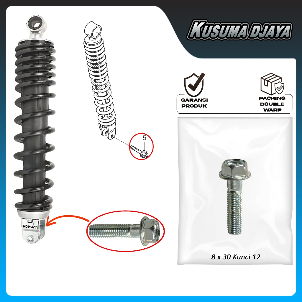 BAUD BAUT 8X30 SHOCK BELAKANG PCX ADV VARIO 125 - 150 FI ESP OLD NEW SATUAN