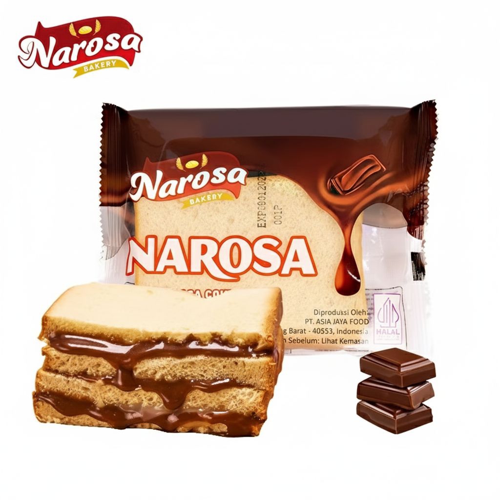 NAROSA Roti Manis Isi Rasa Cokelat Halal Lembut dan Empuk